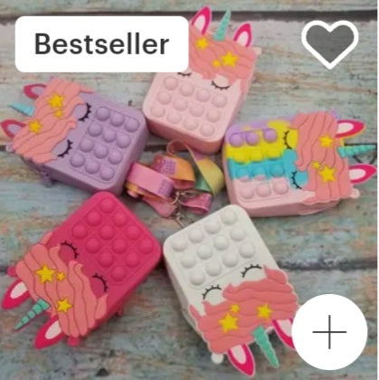 Unicorn popper purse fidget toy