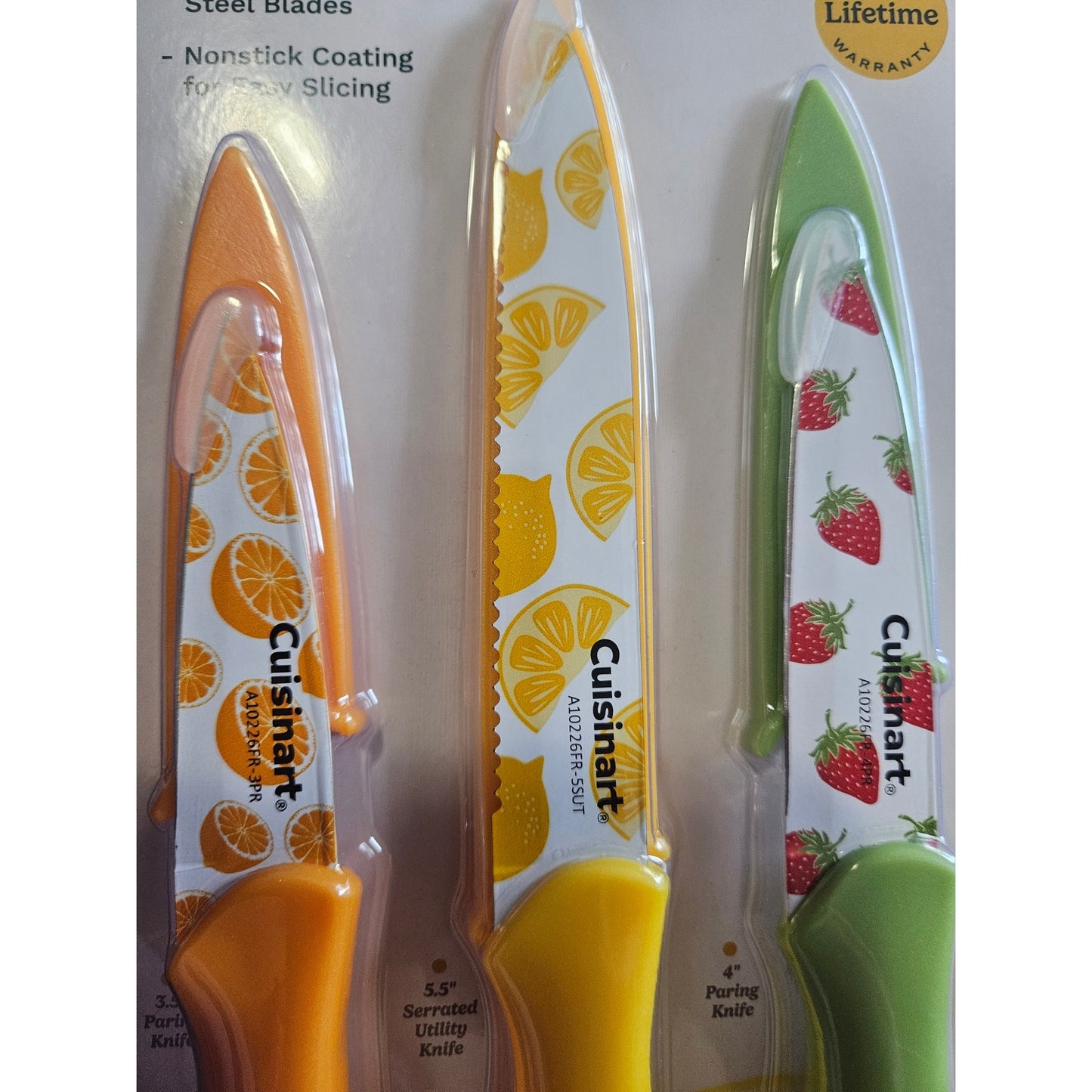 Cuisinart Advantage 6-piece knife set fruit theme orange lemon strawberry NIP
