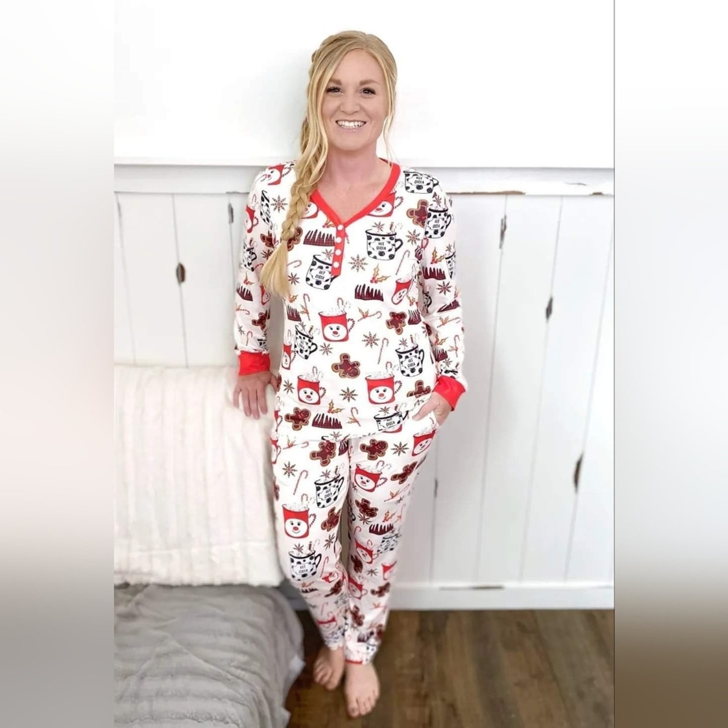 Cocoa & Cookies Winter Long Sleeve Pajama Set with Pants and Long Sleeve Top NEW