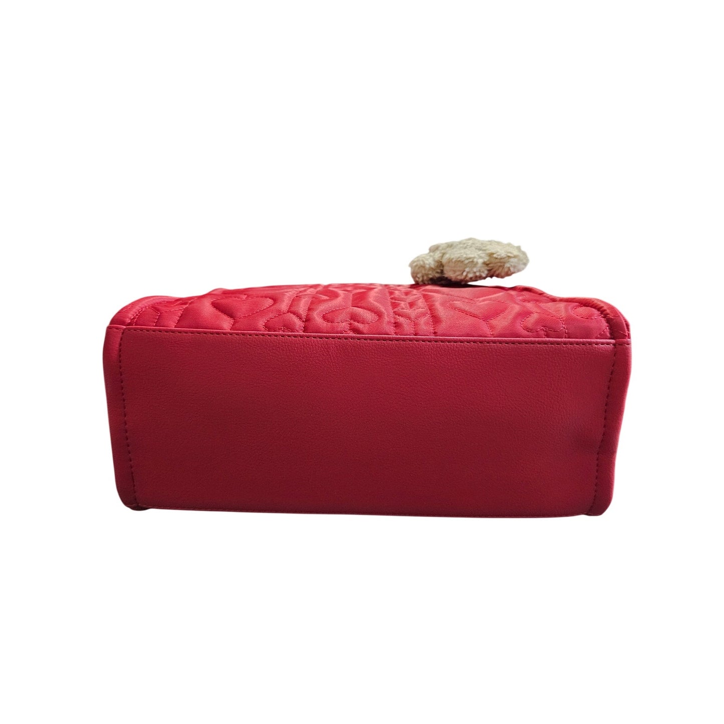 Luv Betsey by Betsey Johnson red quilted heart tote crossbody bag NWT BEAR PEARL