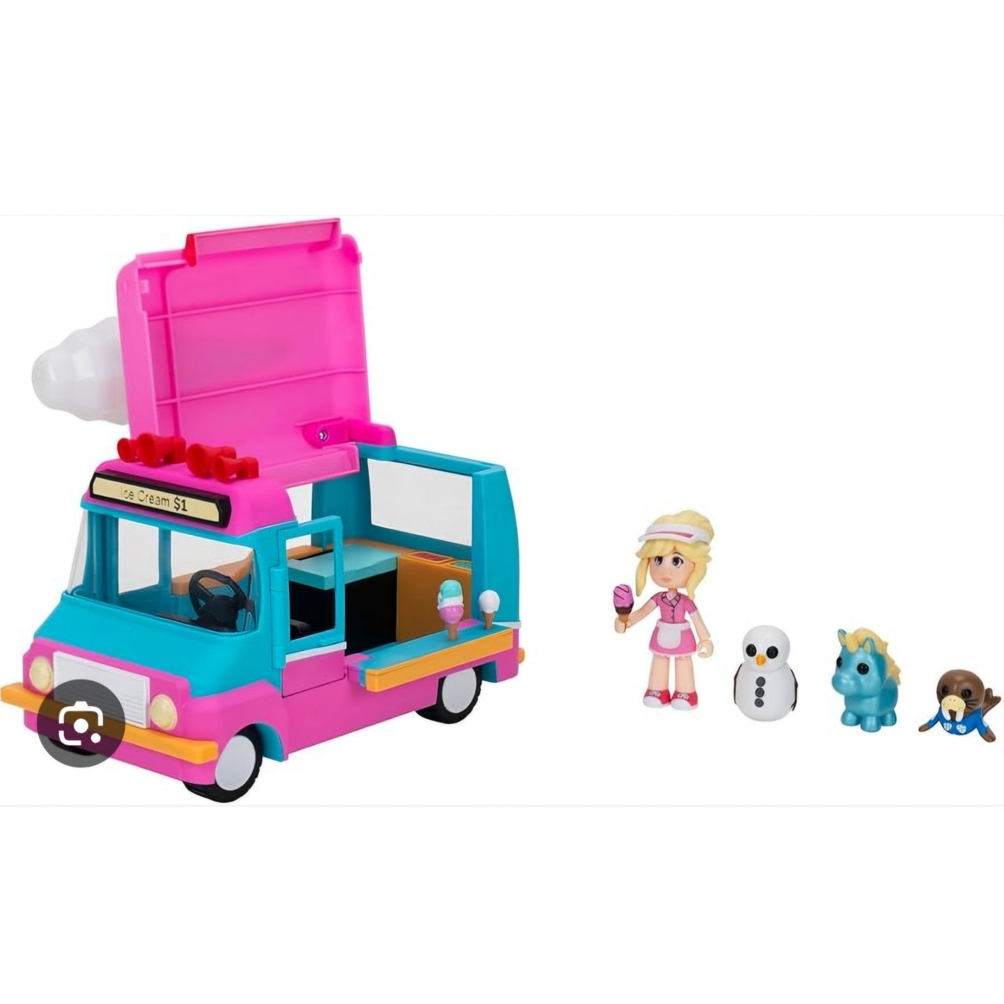 Adopt Me! Ice Cream Truck transforming toy vehicle with figures. NIB 8 PIECE