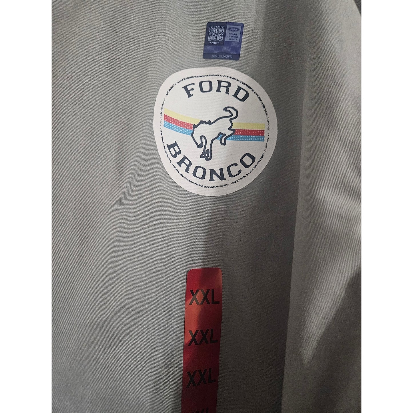 Ford Bronco NWT Roadtrip Go Wild Grey Driving Snap Button Mens Jacket 2XL Coat