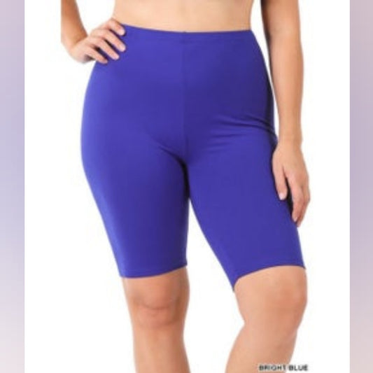 Zenana bright blue brushed microfiber biker shorts!