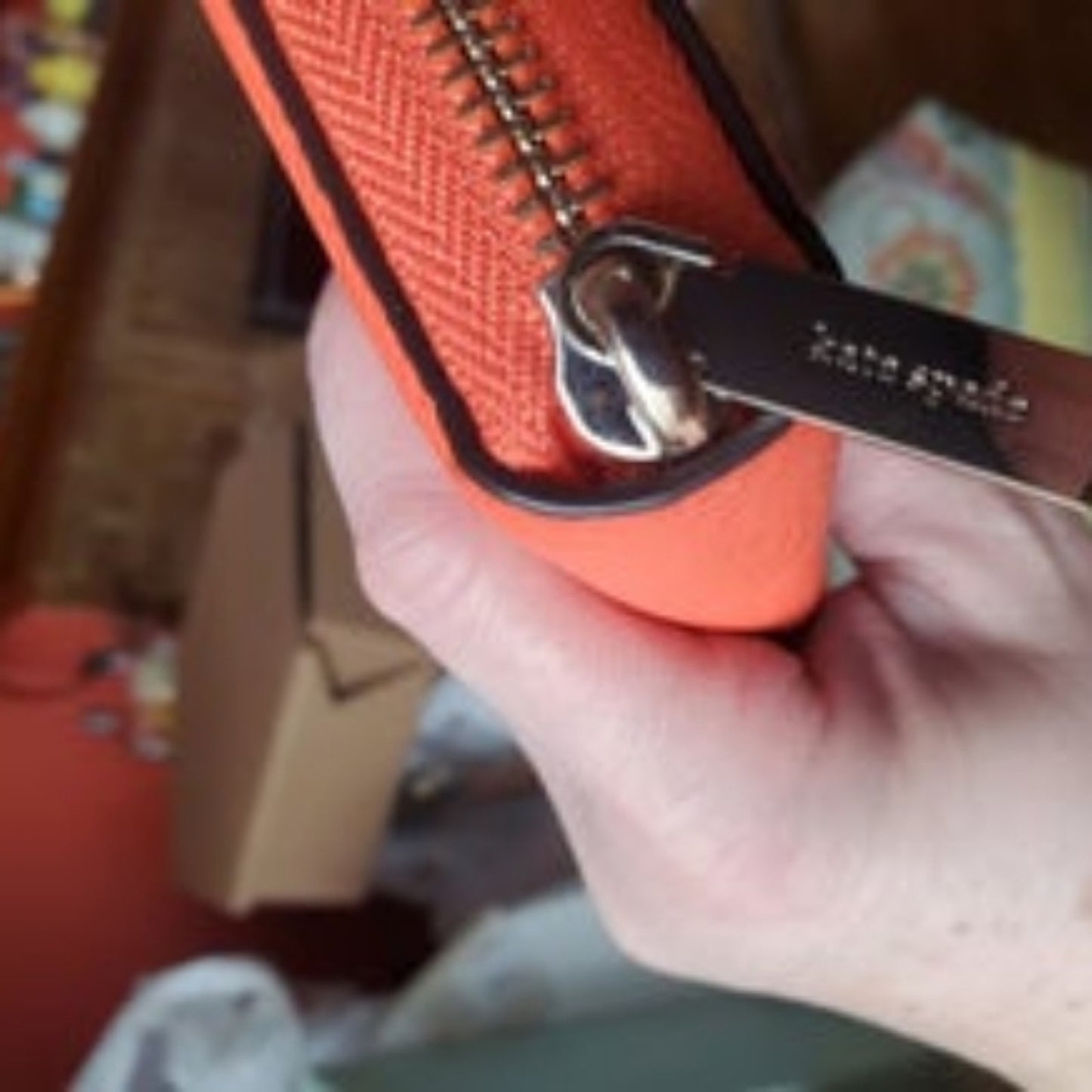 Kate Spade Orange Wallet Pebble Leather NWT HTF Authentic Designer