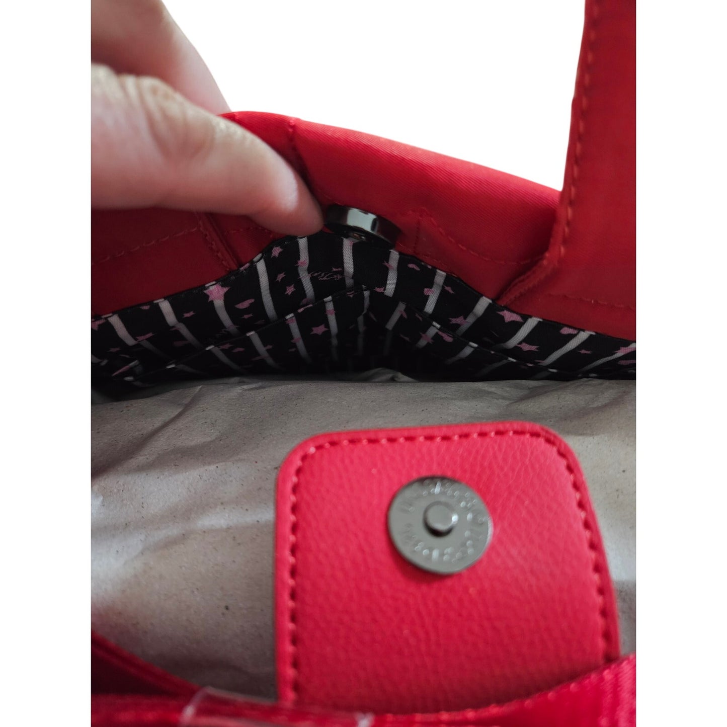 Luv Betsey by Betsey Johnson red quilted heart tote crossbody bag NWT BEAR PEARL