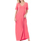 Zenana Short Sleeve Maxi Dress with Pockets!