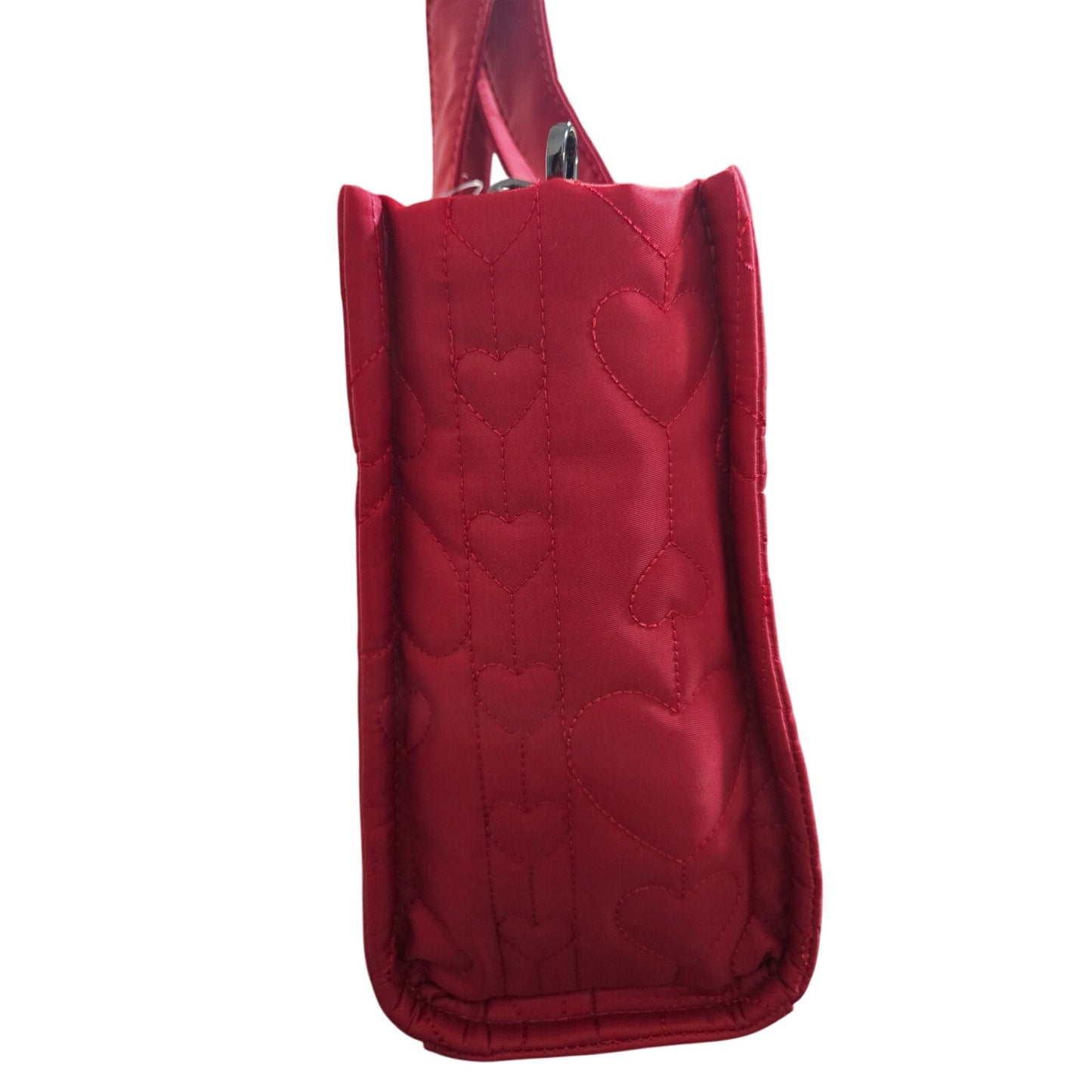 Luv Betsey by Betsey Johnson red quilted heart tote crossbody bag NWT BEAR PEARL