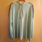 Heimish Mint Green Blue Sweatshirt Hoodie With Leopard Accents NWT 3X Light