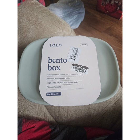 Lalo Bento Box Stainless Steel Sage Green Dishwasher Safe NIP Kids Baby Adult