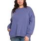 Fleece hi-low boyfriend sweatshirts with pocket Zenana