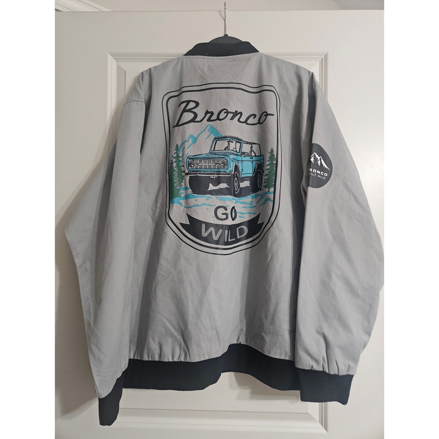Ford Bronco NWT Roadtrip Go Wild Grey Driving Snap Button Mens Jacket 2XL Coat