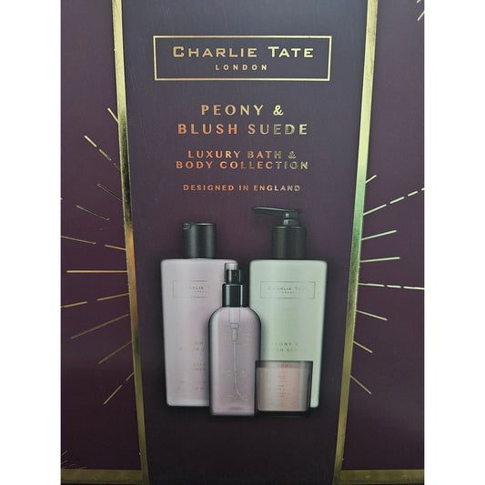 Charlie Tate London Peony & Blush Suede Luxury Bath & Body Collection gift set