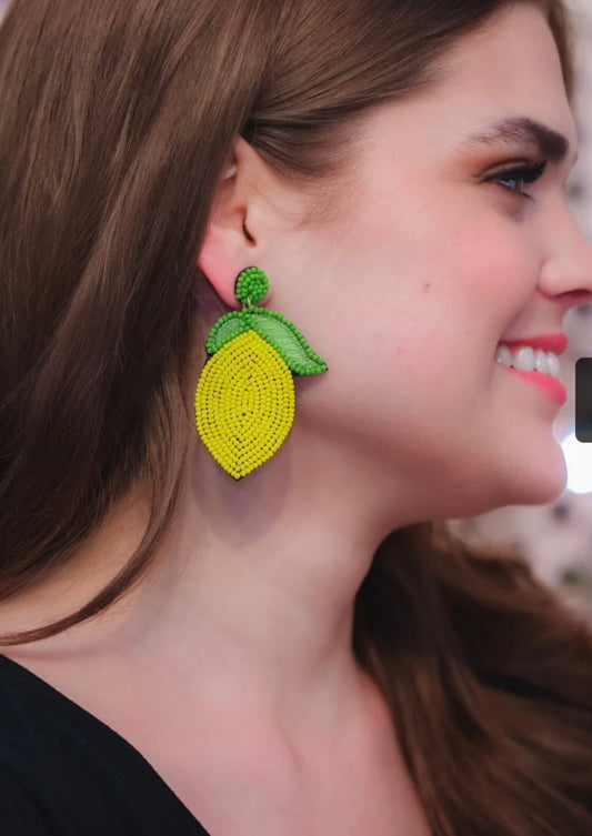 Sipping Lemonade Seed Bead Earrings!