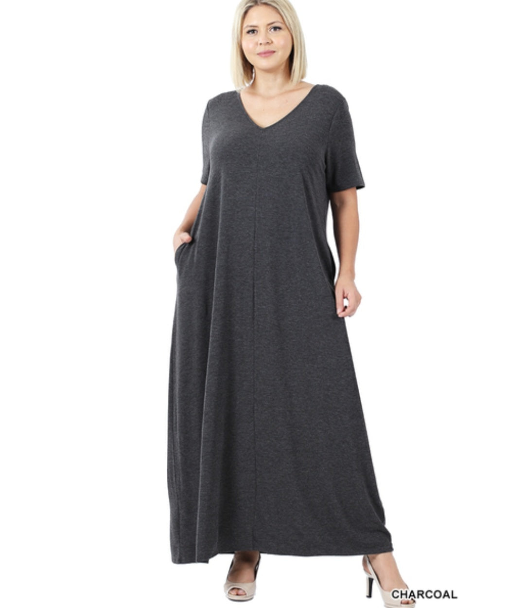 Zenana Short Sleeve Maxi Dress with Pockets!